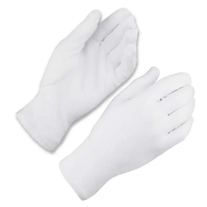 Handschuhe aus Baumwolle für die Arbeit mit Prüfgewichten