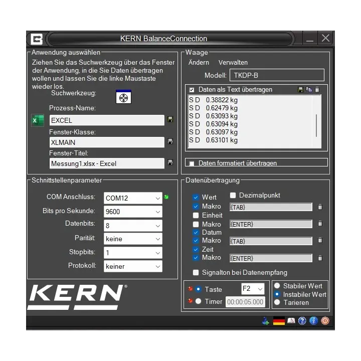 KERN SCD-4.0-PRO-DL BalanceConnection Software