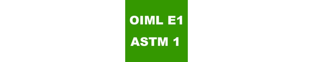 Gewichtssätze der Klasse OIML E1 in Holz-, Aluminium- und Kunststoffkoffern