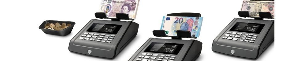 Geldzählwaagen zum Zählen von Münzen, Banknoten und Gutscheinen
